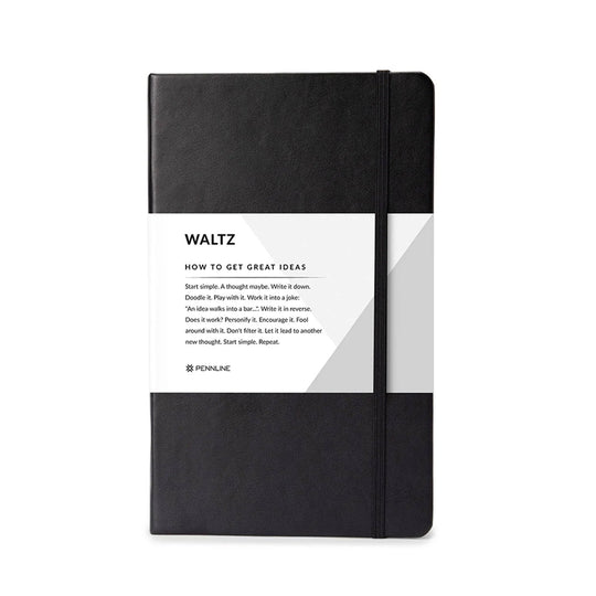 Pennline Waltz Hard Cover Notebook, Black - Ruled