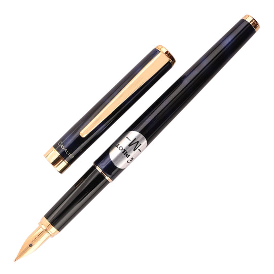 Pilot Cavalier Fountain Pen - Black & Blue GT