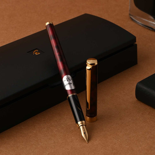 Pilot Cavalier Fountain Pen - Black & Red GT