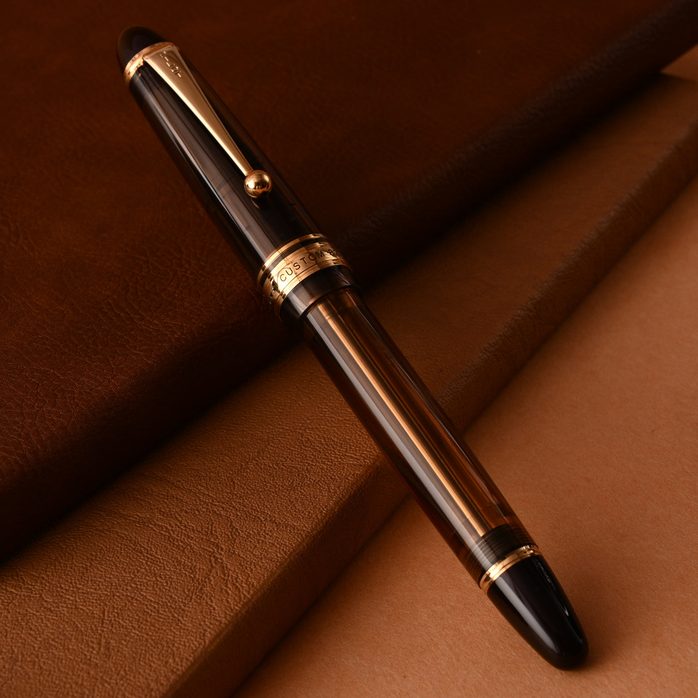 Pilot Custom 823 Fountain Pen - Amber Brown GT 12