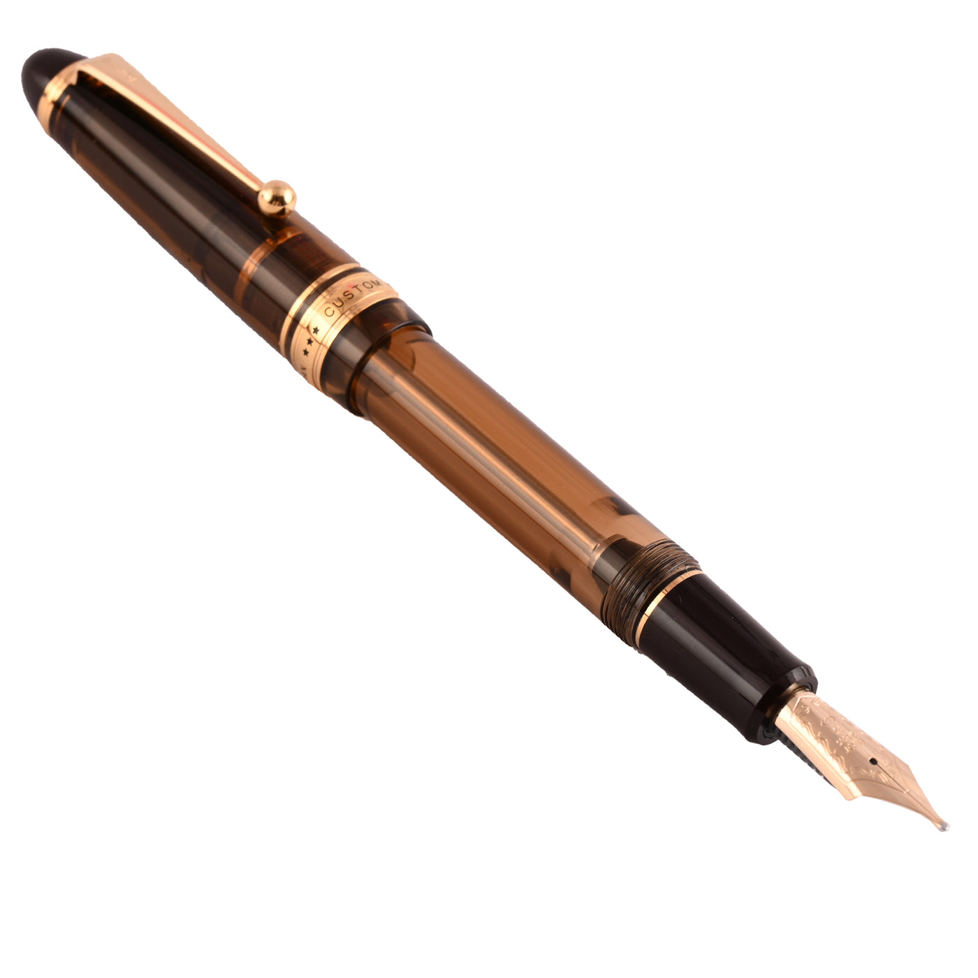 Pilot Custom 823 Fountain Pen - Amber Brown GT 5