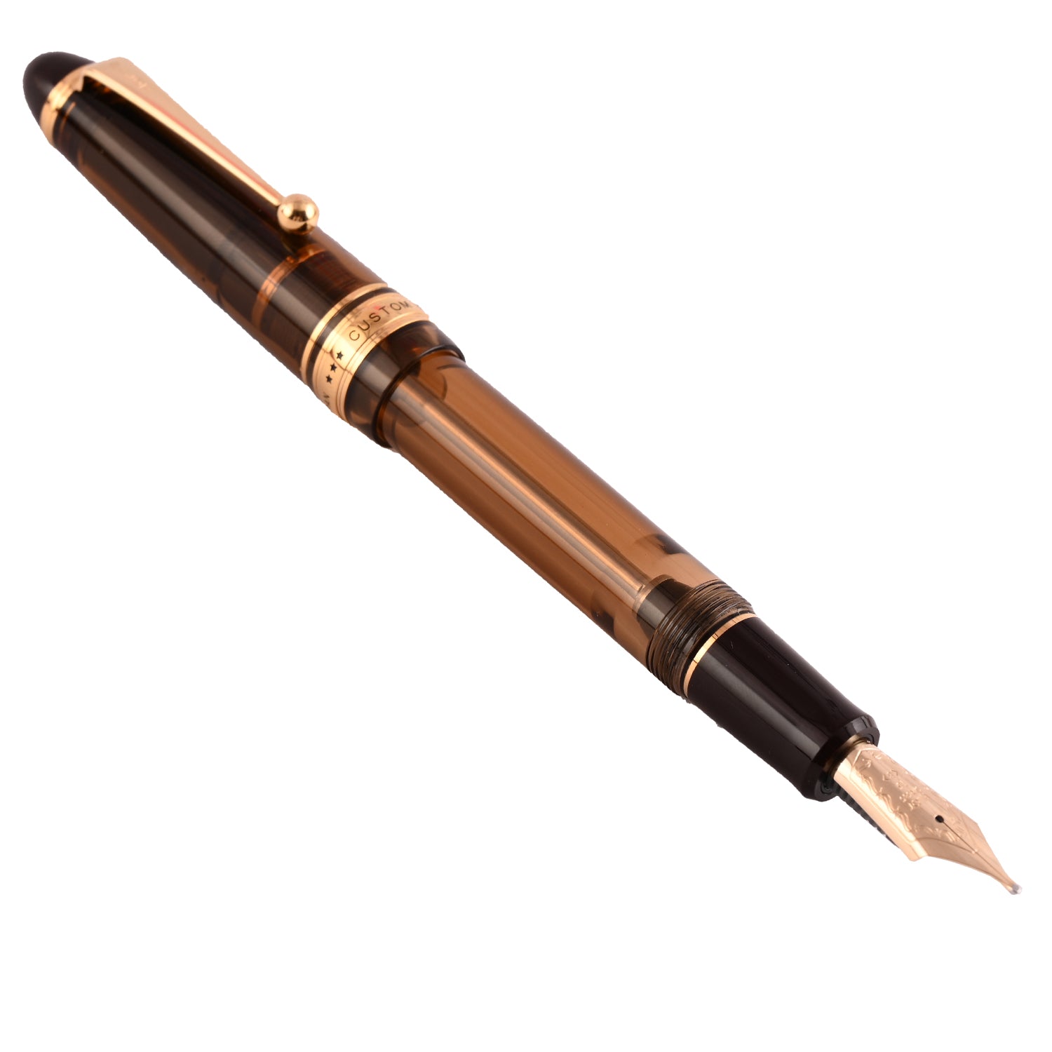 Pilot Custom - 823 Amber 14 Karat Gold Medium Nib Fountain Pen - Image 5