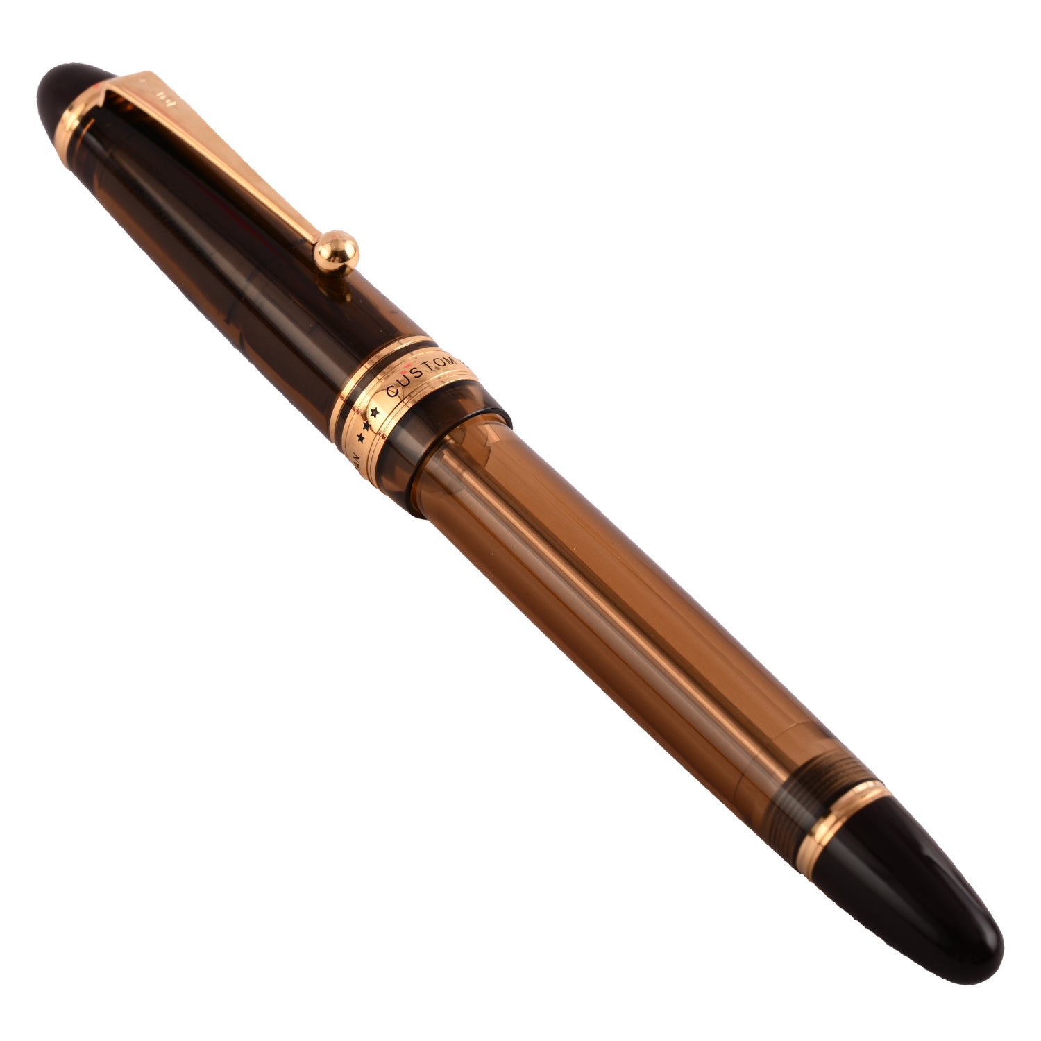 Pilot Custom - 823 Amber 14 Karat Gold Medium Nib Fountain Pen - Image 6