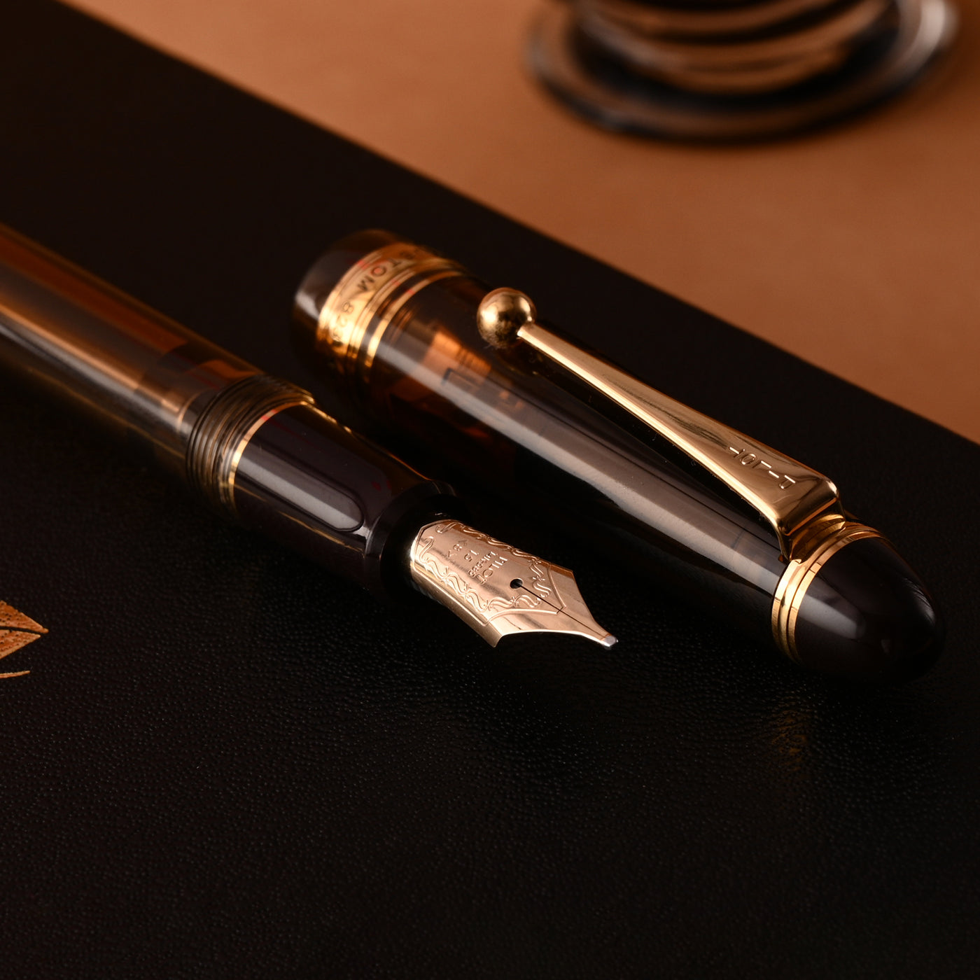 Pilot Custom 823 Fountain Pen - Amber Brown GT 8