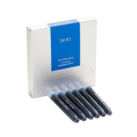 Pilot Iroshizuku Kon Peki Ink Cartridge Pack of 6 - Blue