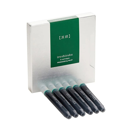 Pilot Iroshizuku Shin Ryoku Ink Cartridge Pack of 6 - Forest Green