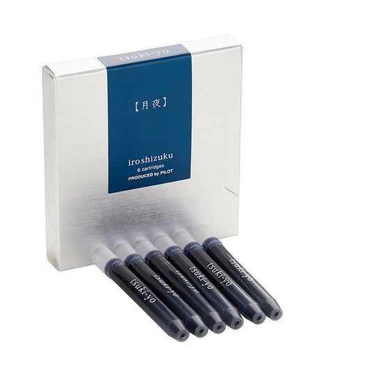 Pilot Iroshizuku Tsuki Yo Ink Cartridge Pack of 6 - Dark Blue