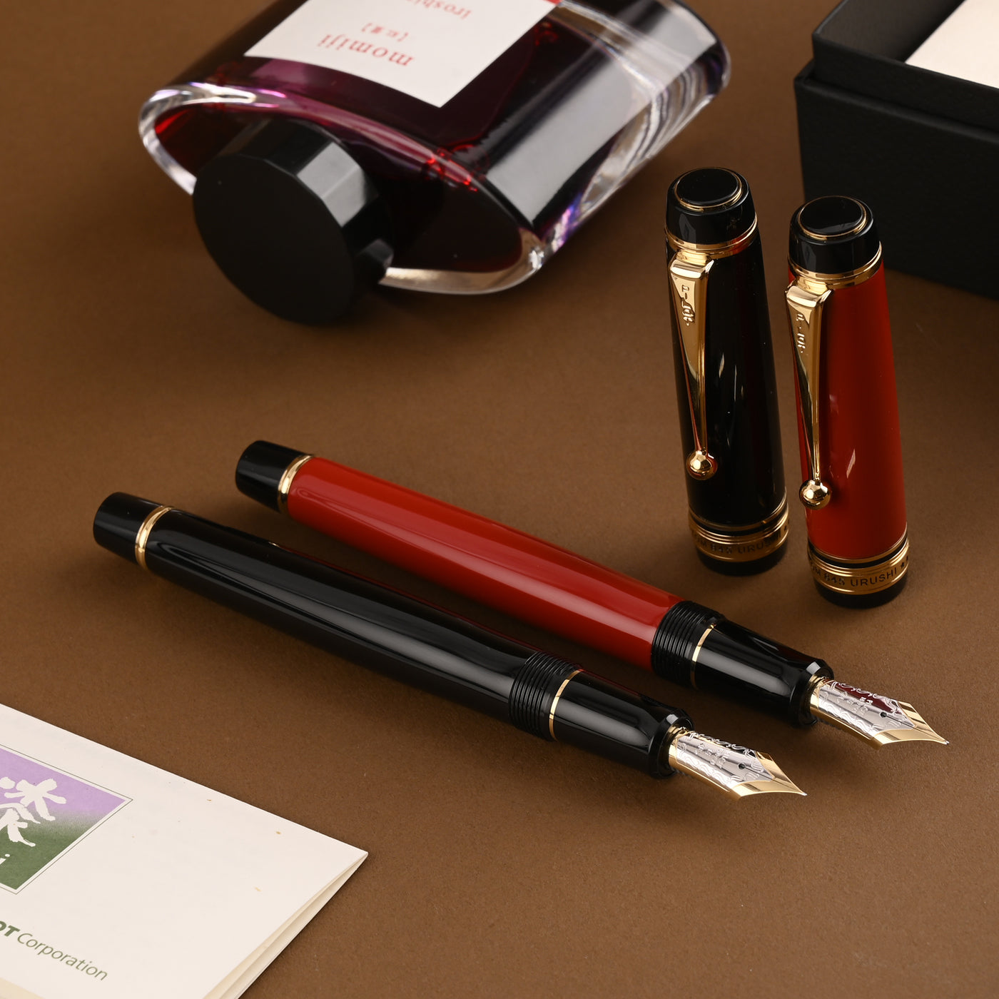 Pilot Custom 845 Urushi Fountain Pen - Vermillion Red GT 17