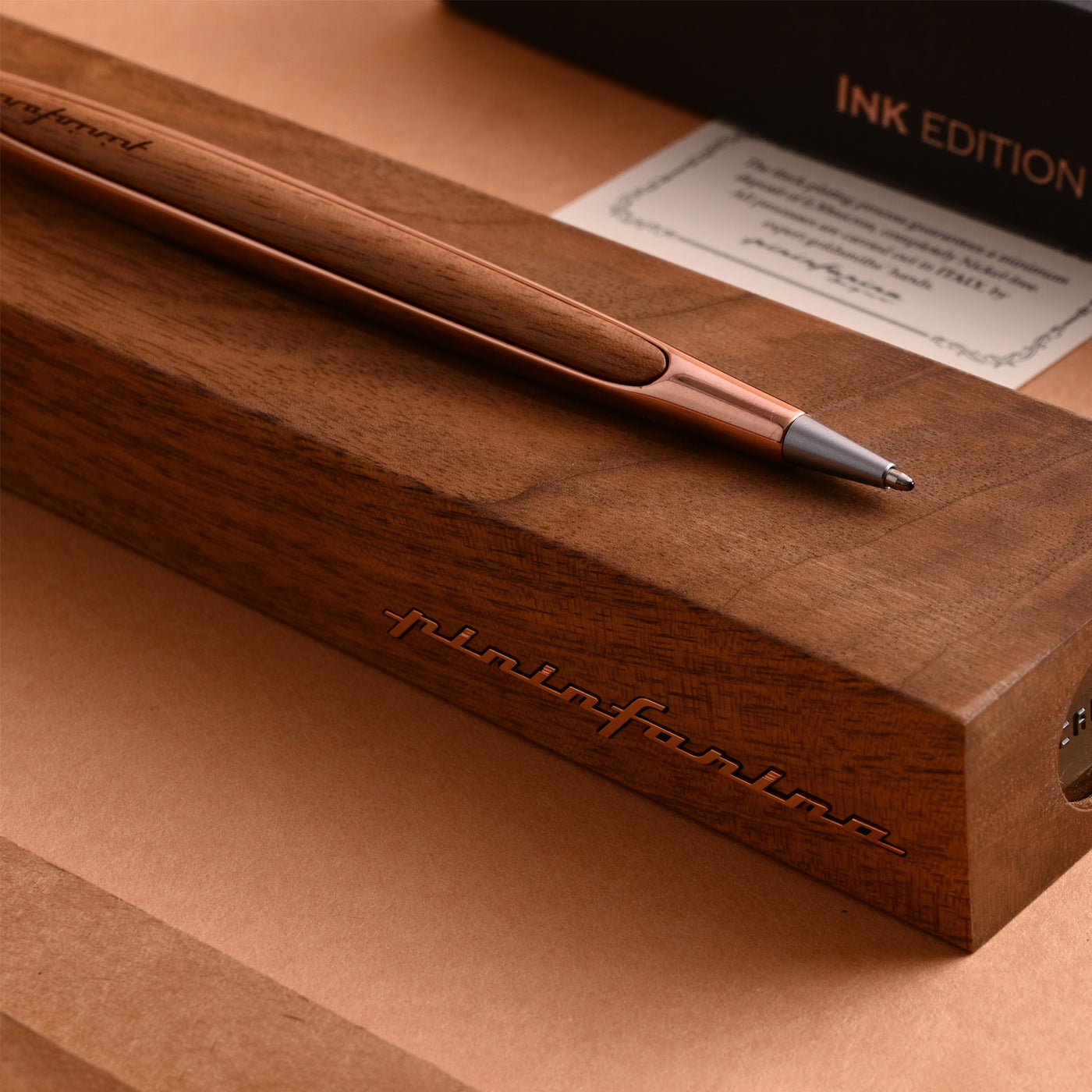 Pininfarina Segno Cambiano Walnut Edition Ball Pen - Rosegold 11