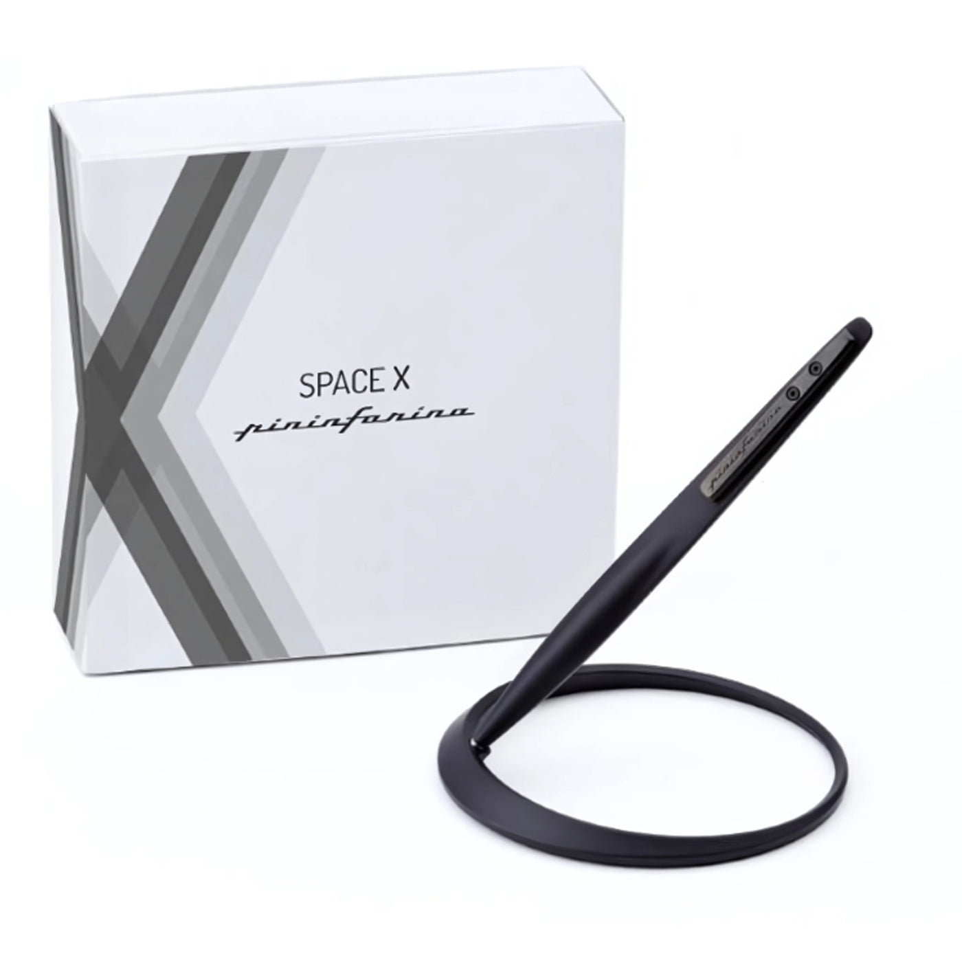 Pininfarina Segno Space Ethergraf Pencil with Circular Desk Stand - Matte Black