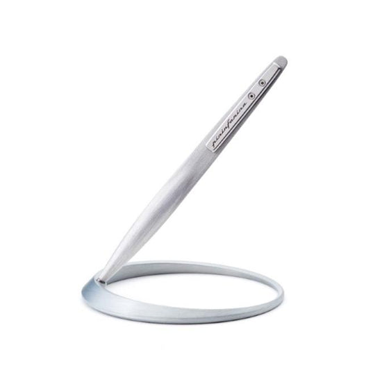 Pininfarina Segno Space Ethergraf Pencil with Circular Desk Stand - Pure Grey