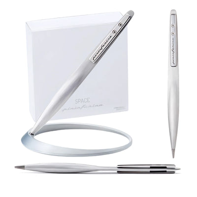 Pininfarina Segno Space Ethergraf Pencil with Circular Desk Stand - Pure Grey