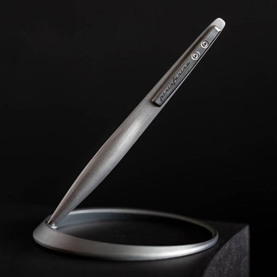 Pininfarina Segno Space Ethergraf Pencil with Circular Desk Stand - Pure Grey