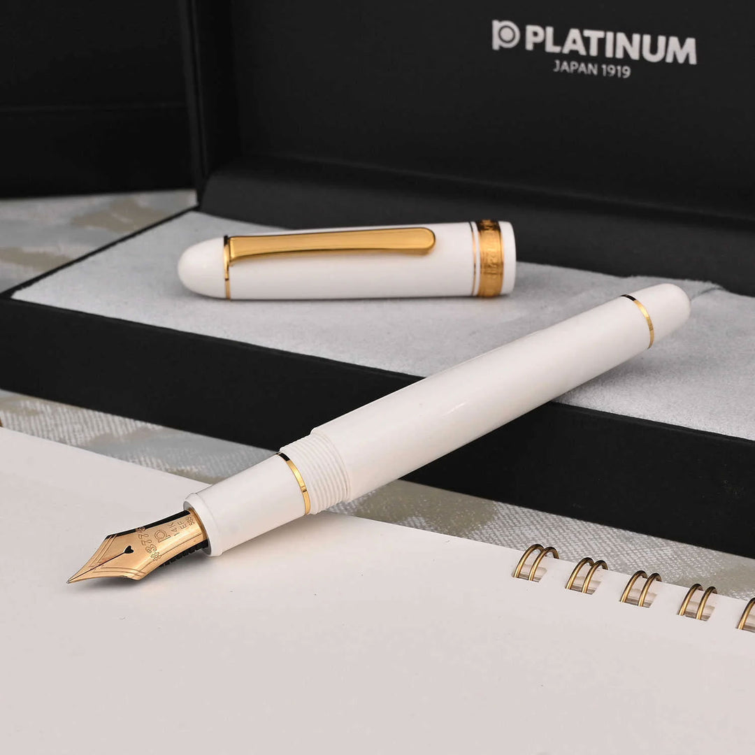 Platinum 3776 Century Fountain Pen Chenonceau White GT