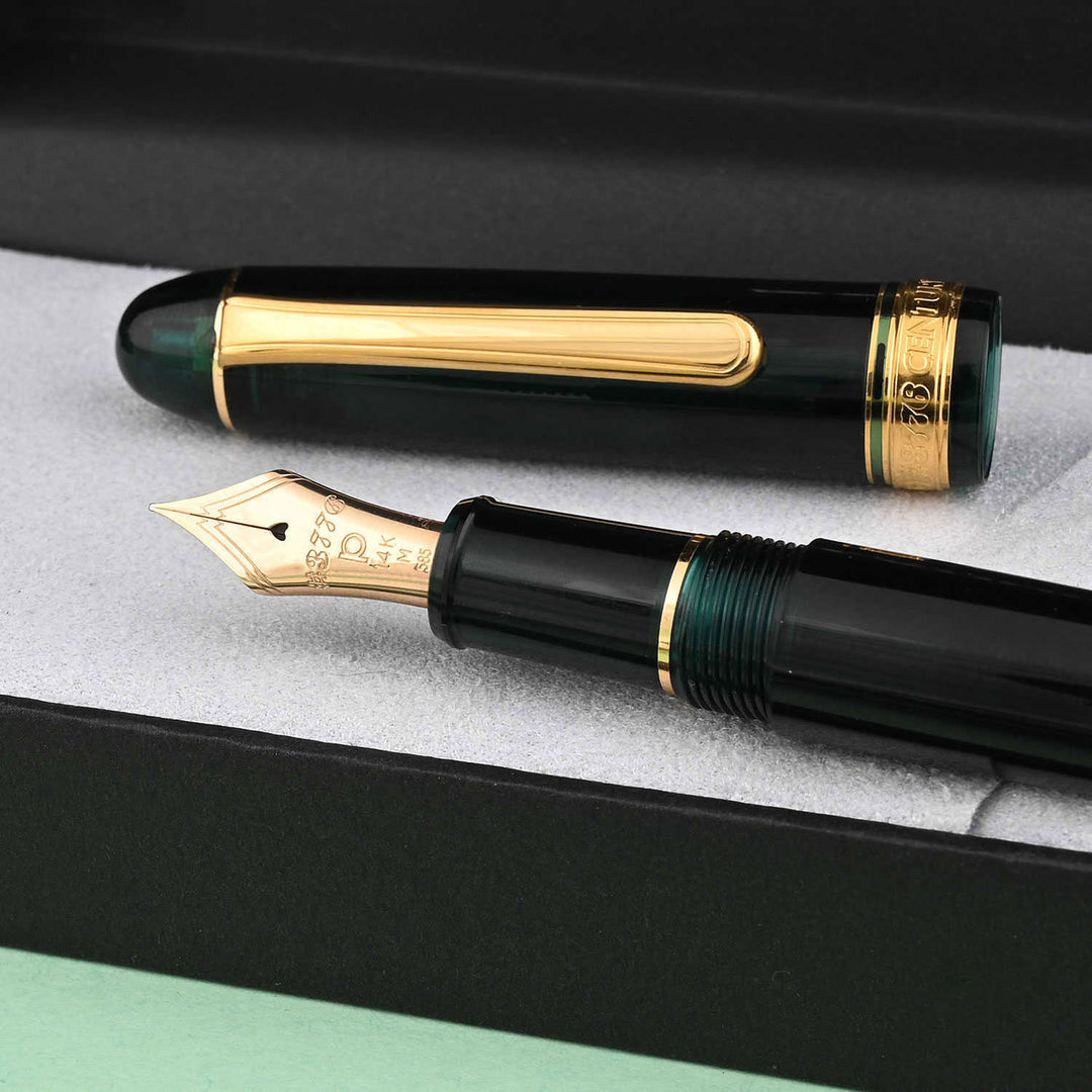Platinum New #3776 CENTURY Fountain Pen Laurel Green UEF Nib PNB-15000 - View #6