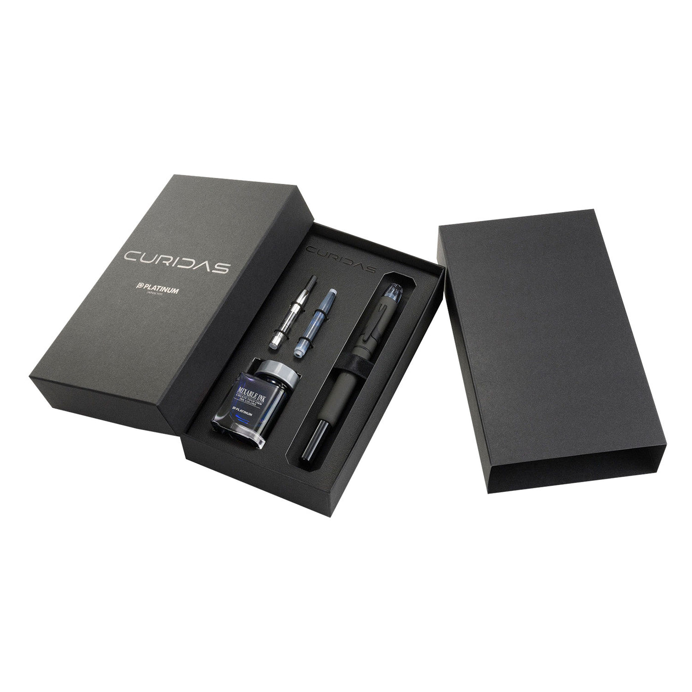 Platinum Curidas Fountain Pen Gift Set - Matte Black 4