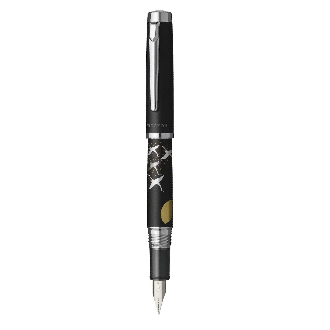 Platinum Procyon Luster Modern Maki-e Fountain Pen - Cranes Over Moon 2