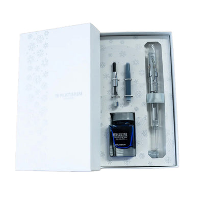 Platinum Gift Set - Curidas Prism Crystal Fine Fountain Pen with Ink Bottle