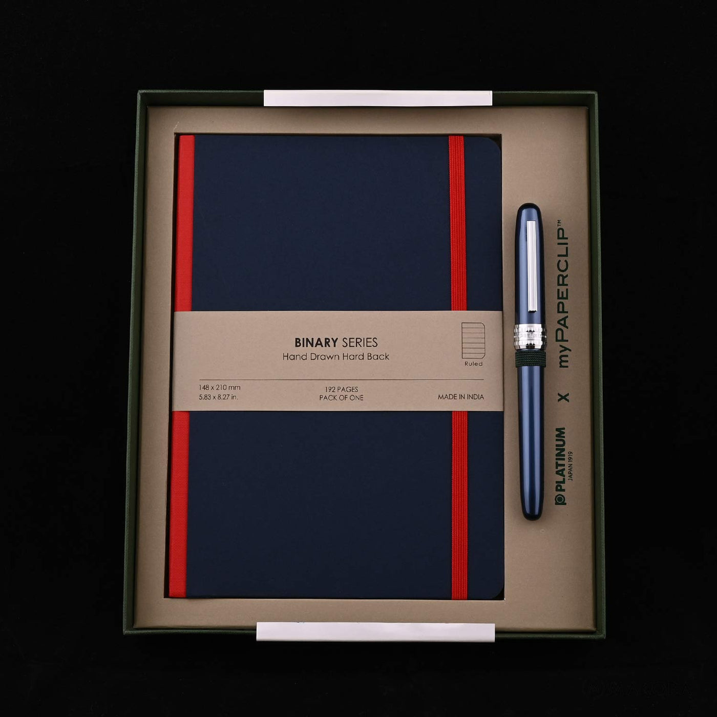 Platinum Gift Set - Plaisir Blue Fountain Pen + myPAPERCLIP Blue Notebook 1