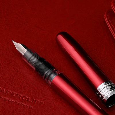 Platinum Gift Set - Plaisir Red Fountain Pen + myPAPERCLIP Red Notebook + myPAPERCLIP Red Card Holder Wallet 3