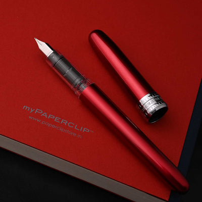 Platinum Gift Set - Plaisir Red Fountain Pen + myPAPERCLIP Red Notebook 4