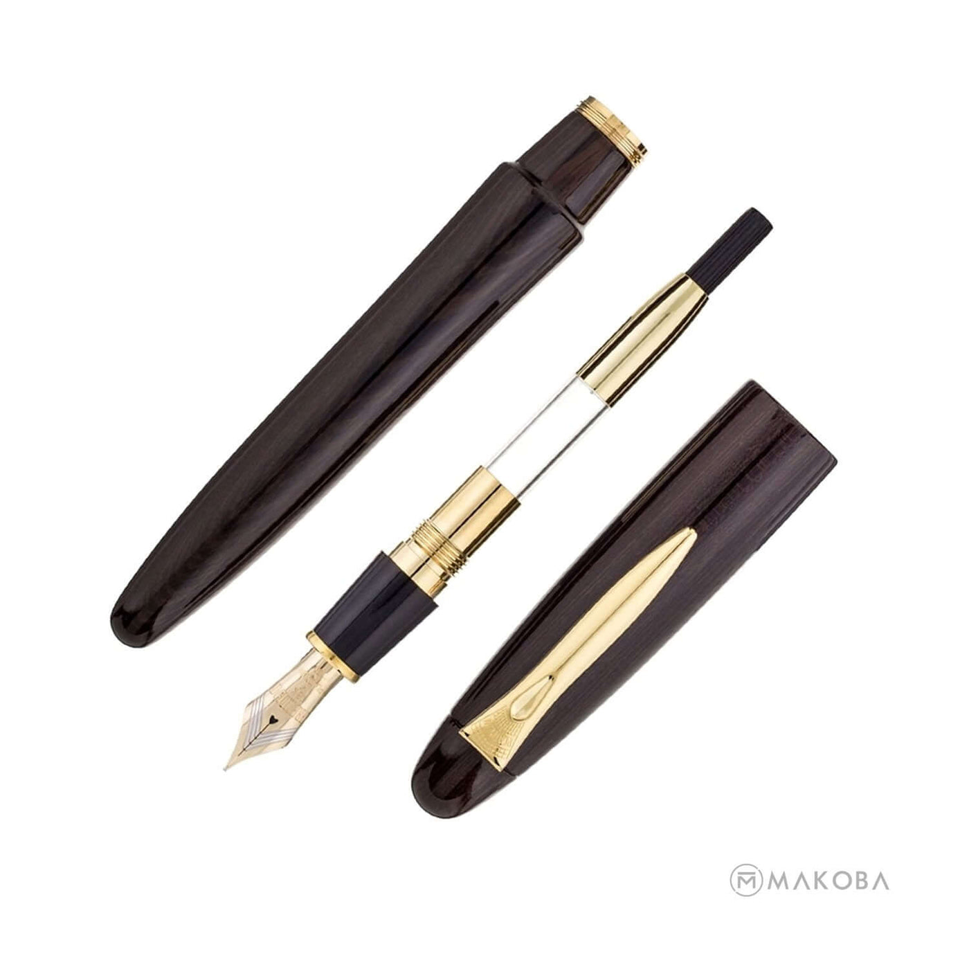 Platinum Izumo Tagayasan Fountain Pen, Glossy Brown - 18K Gold Nib 2
