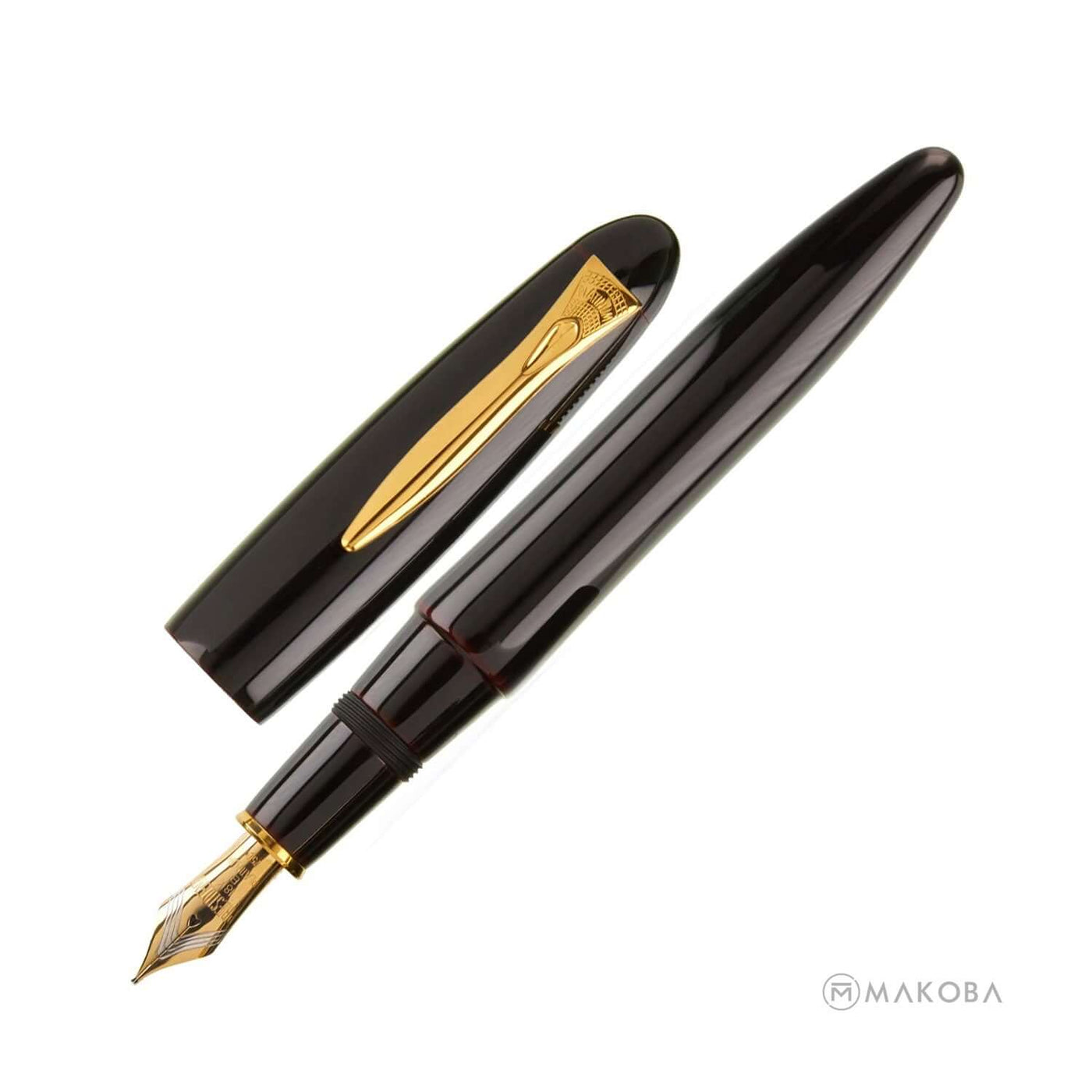 Platinum Izumo Tamenuri Fountain Pen, Akatame Red 18K Gold Nib