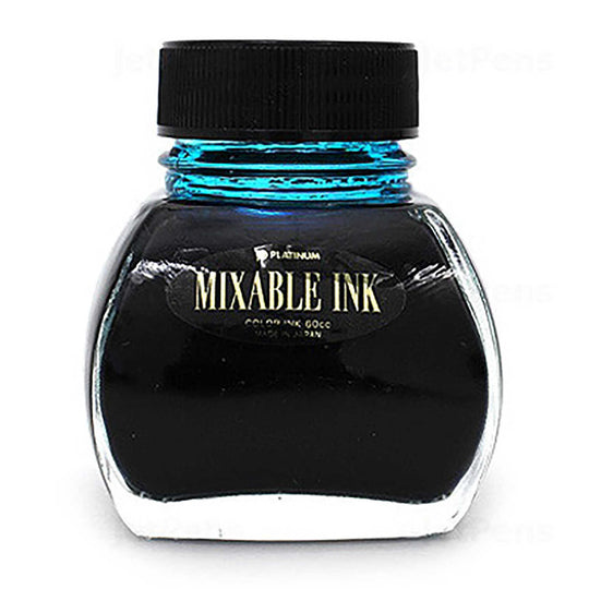 Platinum Mixable Aqua Blue Ink Bottle, Light Blue - 60ml