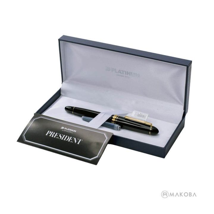 Platinum President Black Fountain Pen | Buy Online at Makoba |Platinum