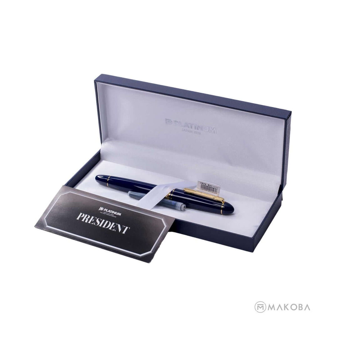 Platinum President Blue Fountain Pen | Buy Online at Makoba