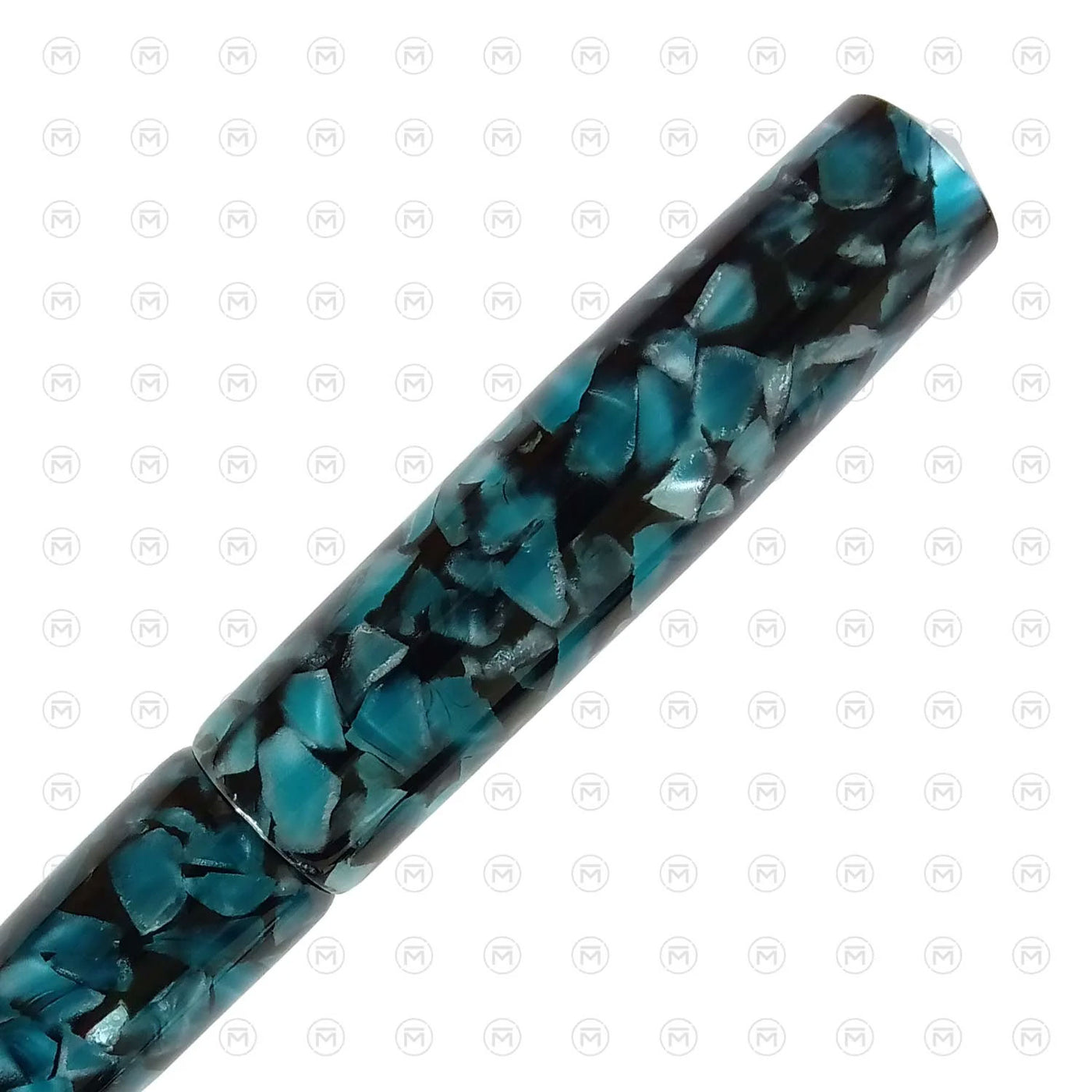 Ranga Abhimanyu Premium Acrylic Fountain Pen Aqua Cracked Ice Steel Nib 5