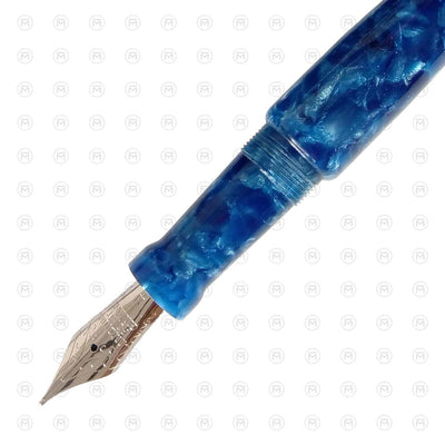 Ranga Abhimanyu Premium Acrylic Fountain Pen Blue Cracked Ice 2