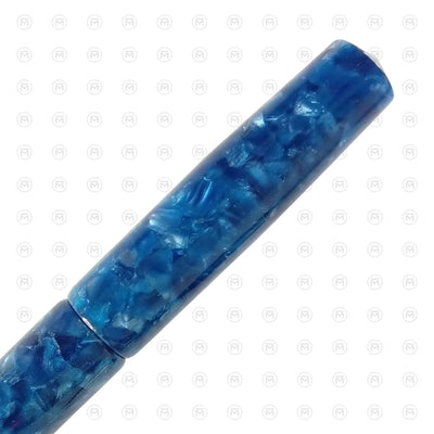 Ranga Abhimanyu Premium Acrylic Fountain Pen Blue Cracked Ice 3