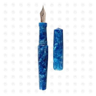 Ranga Abhimanyu Premium Acrylic Fountain Pen Blue Cracked Ice 4
