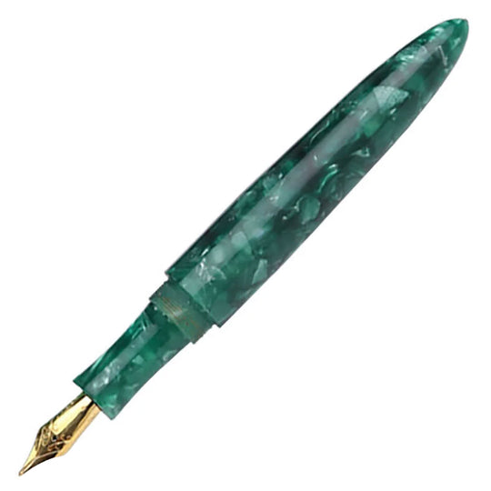 Ranga Giant 9B Premium Acrylic Fountain Pen, Light Green Flecks - Steel Nib
