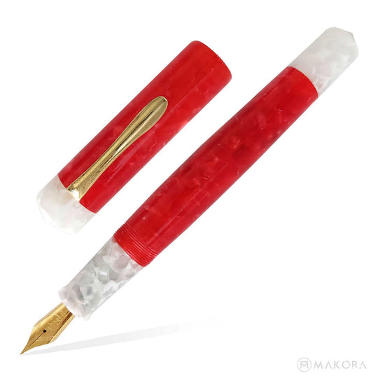 Ranga Giant Santa Regular Acrylic Fountain Pen, Red White - Steel Nib
