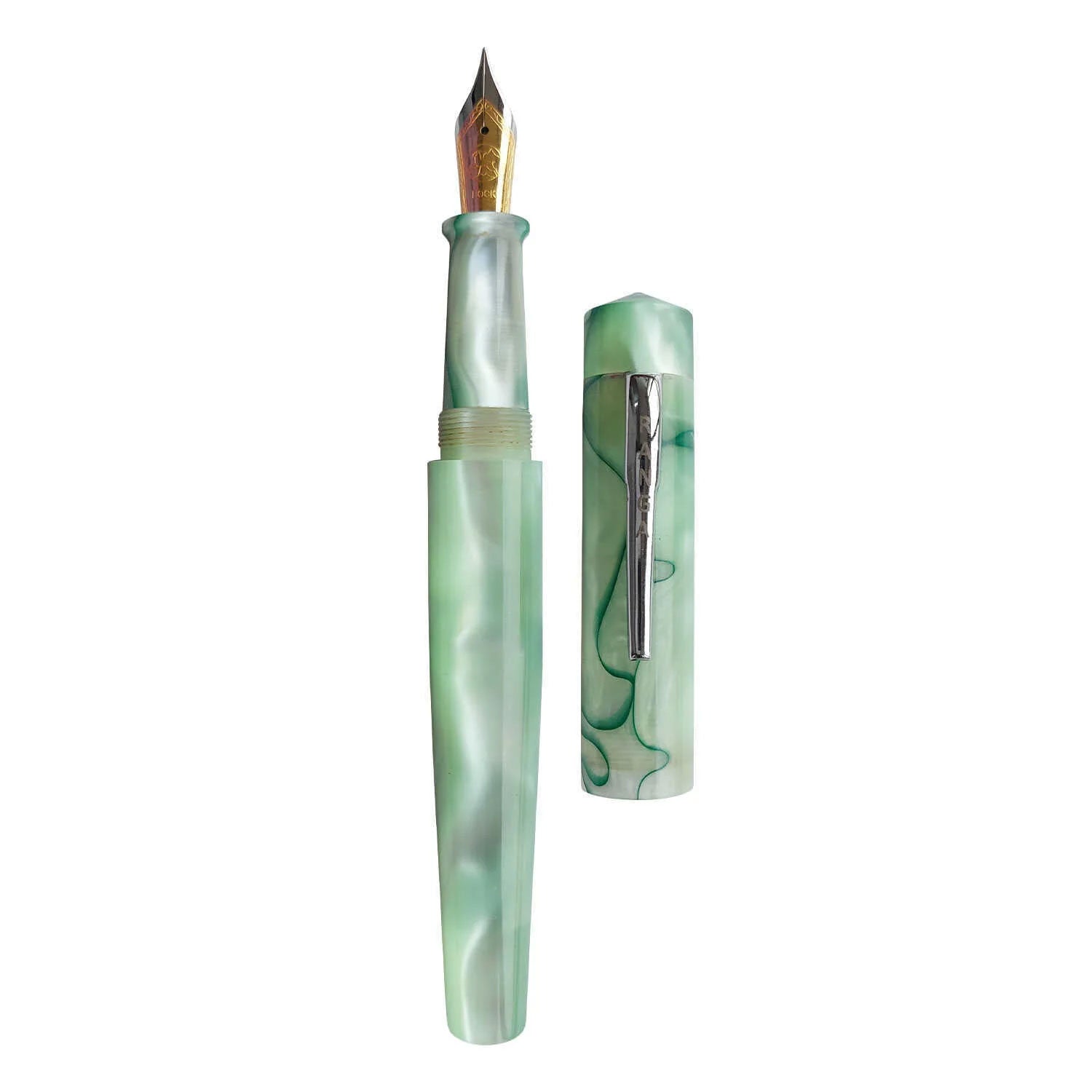 Ranga Model 4 Regular Acrylic Fountain Pen, Pale Green With Green Line ...