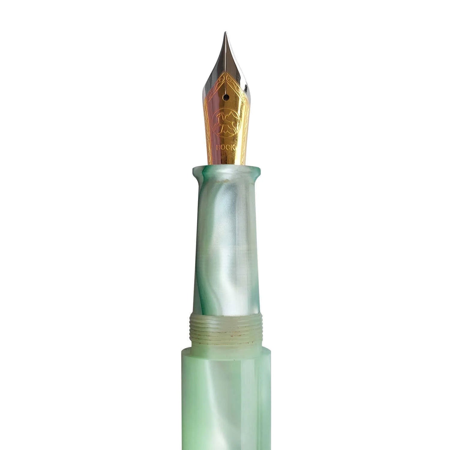 Ranga Model 4 Regular Acrylic Fountain Pen, Pale Green With Green Line ...