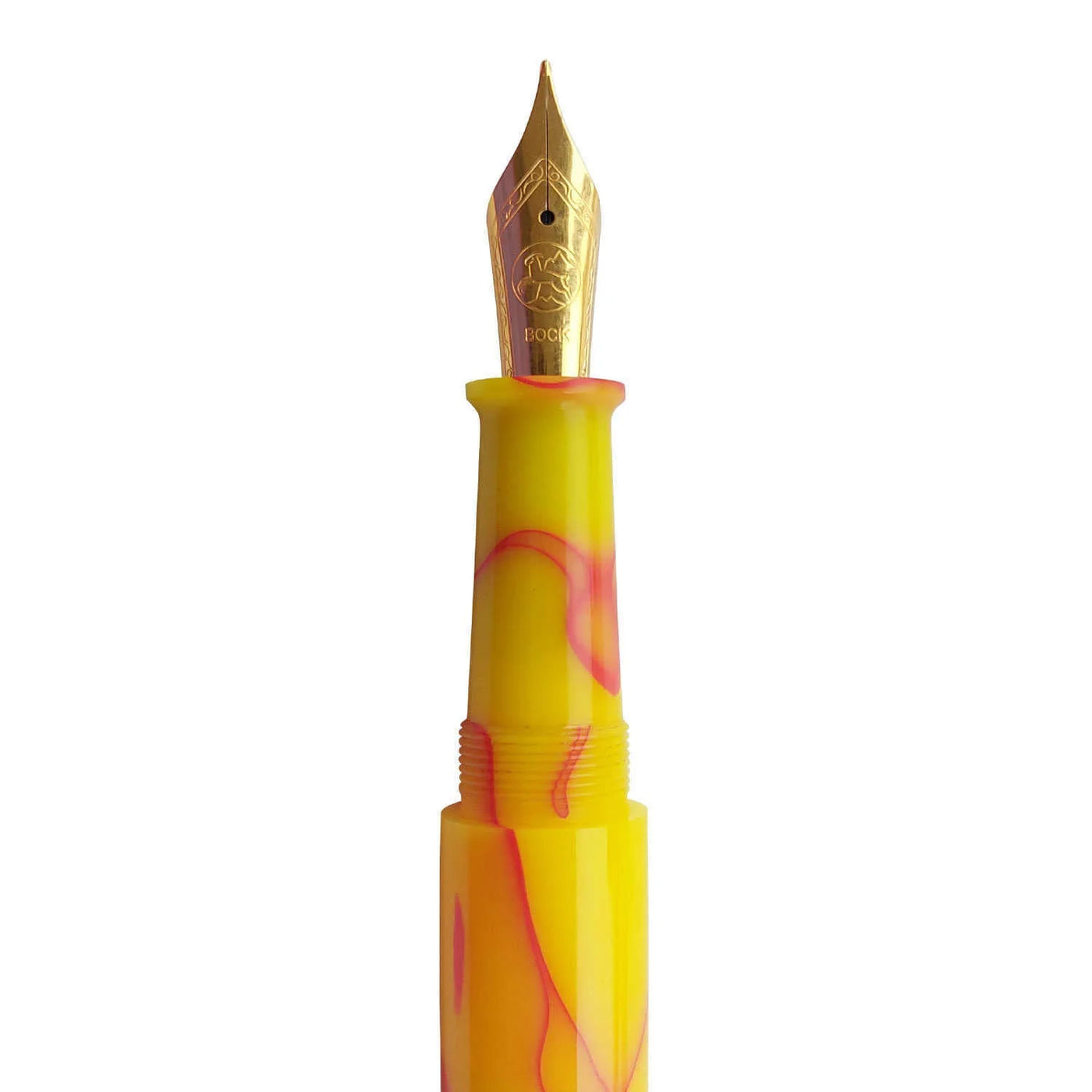 Ranga Model 4 Regular Acrylic Fountain Pen Yellow With Red Line 3