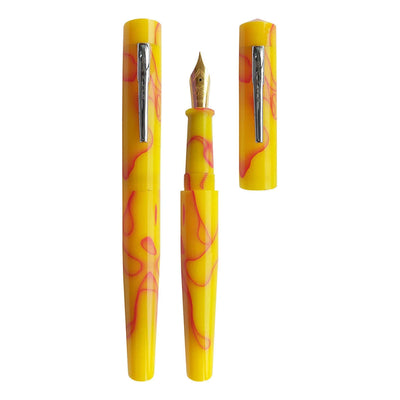 Ranga Model 4 Regular Acrylic Fountain Pen Yellow With Red Line 5