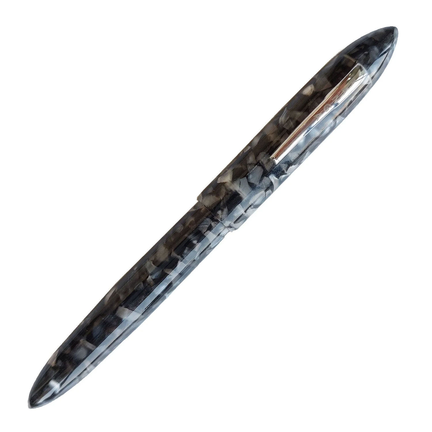 Ranga Model 8b Premium Acrylic Fountain Pen Black Cracked Ice Steel Nib 4