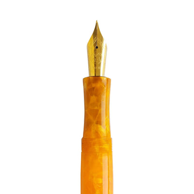 Ranga Model 8b Premium Acrylic Fountain Pen Orange Cracked Ice Steel Nib 3