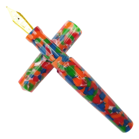 Ranga Abhimanyu Premium Acrylic Fountain Pen - Rainbow Cracked Ice