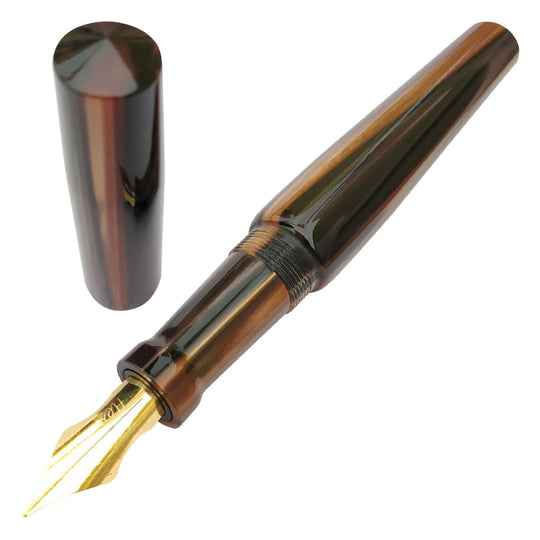 Ranga Abhimanyu Premium Acrylic Fountain Pen - Brown Stripes