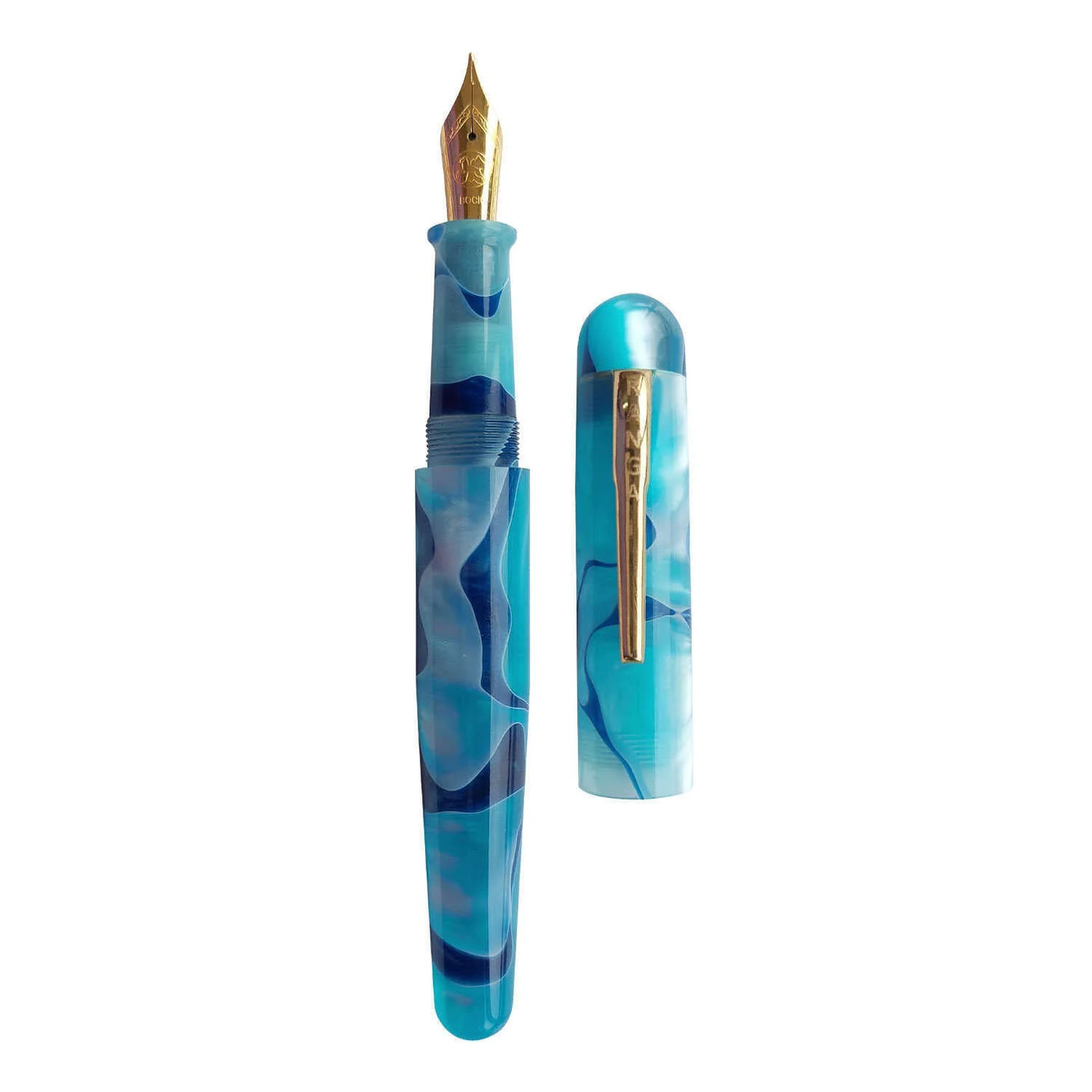 Ranga Pens Model 4C Regular Acrylic Fountain Pen Aqua Blue 2