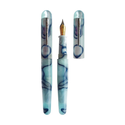 Ranga Pens Model 4C Regular Acrylic Fountain Pen Arctic Blue Swirl 5