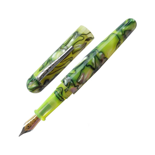 Ranga Pens Model 4C Regular Acrylic Fountain Pen, Bright Green - Steel Nib