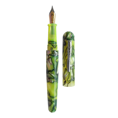 Ranga Pens Model 4C Regular Acrylic Fountain Pen Bright Green Steel Nib 2