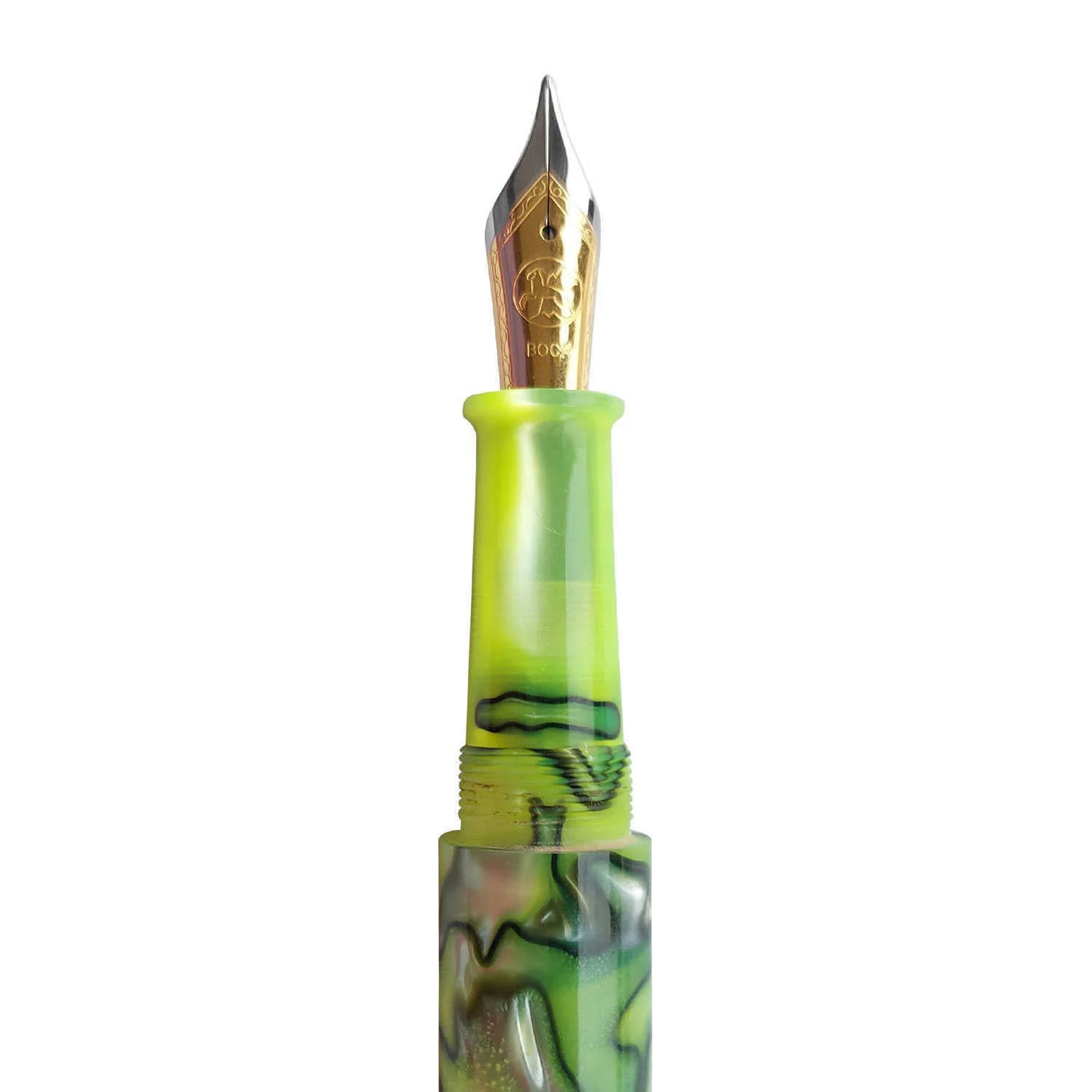 Ranga Pens Model 4C Regular Acrylic Fountain Pen Bright Green Steel Nib 3