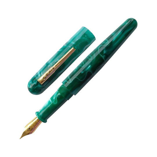 Ranga Pens Model 4C Regular Acrylic Fountain Pen, Malachite Green - Steel Nib